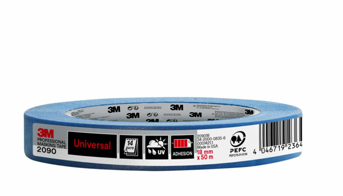 3M Maskeringstape 2090 universal, blå 18mm × 50m
