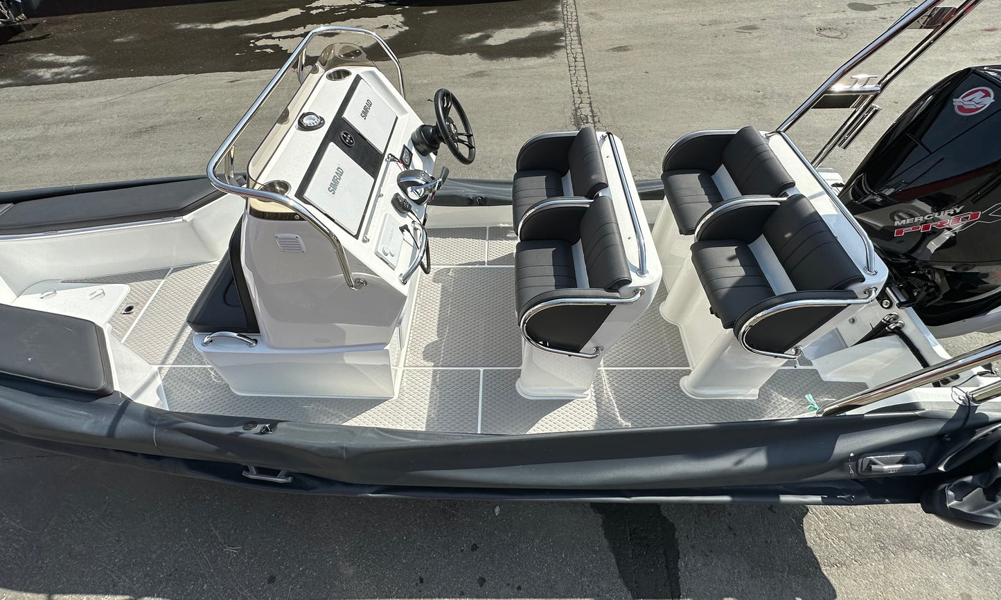 Foamdeckplater helformat - Lysgrå med ruter