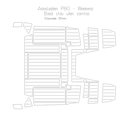 Askeladden P80 Weekend båtdekkmønster