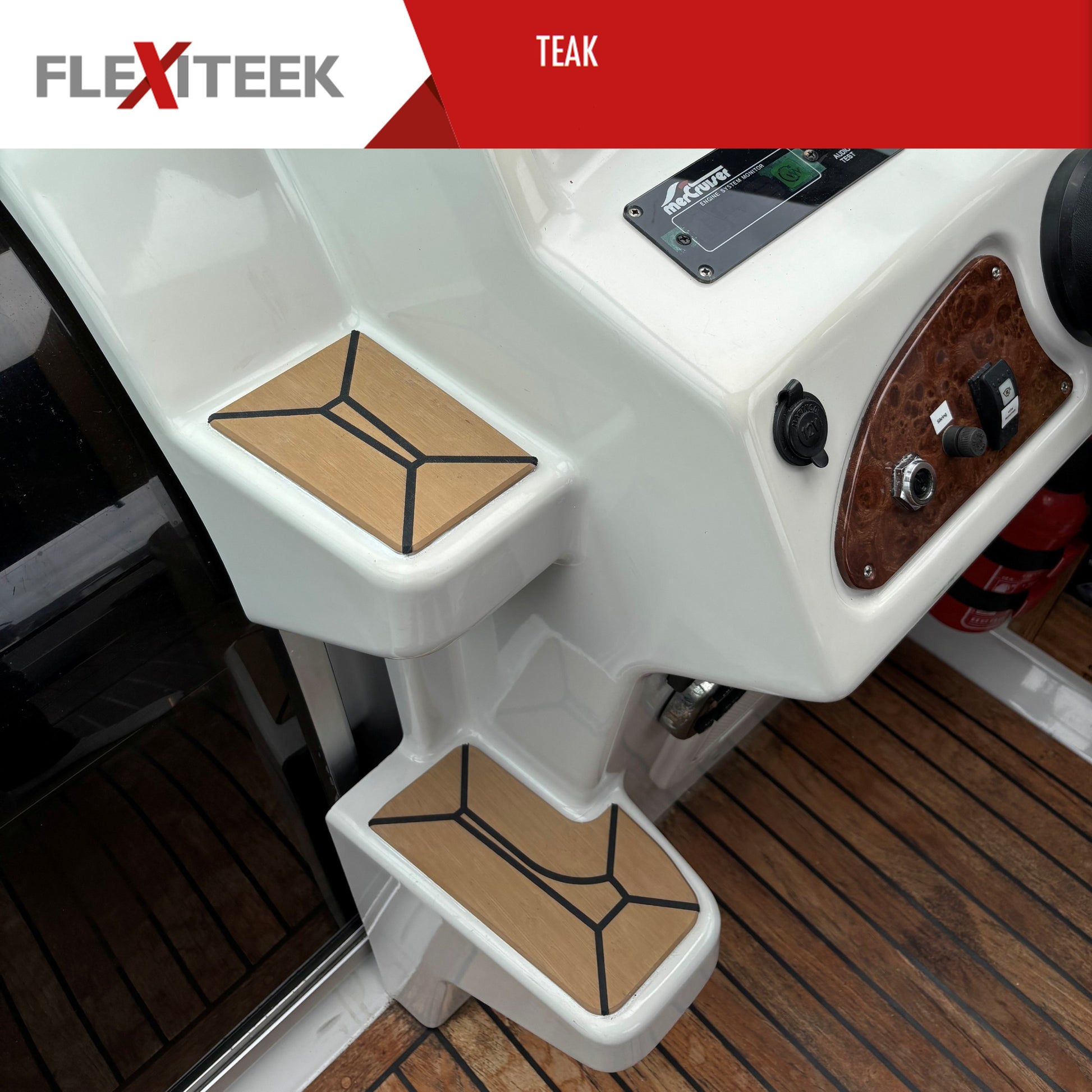 Askeladden 705 Voyager med ny Flexiteek - Teakfarge fra Sandøy Båtdekk ( Trinn Cockpit )