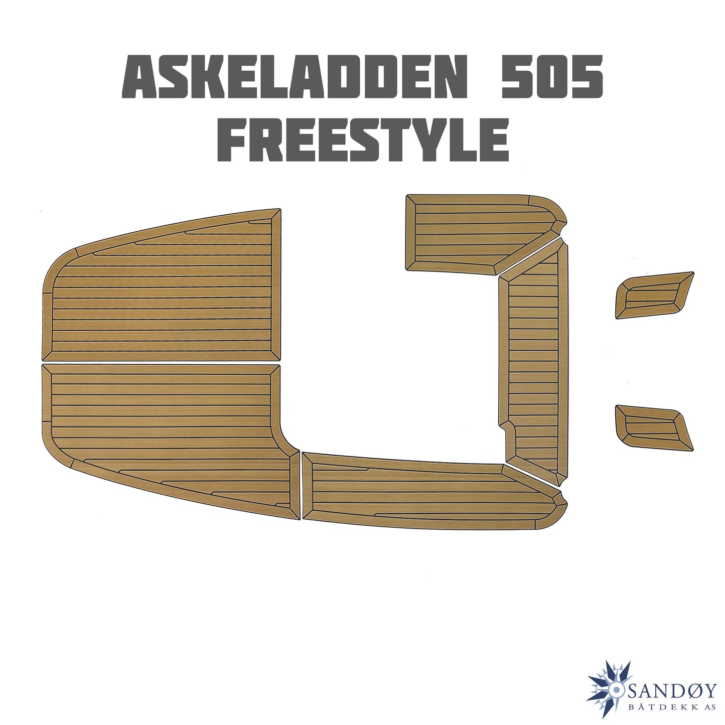 Foamdeck EVA teak til Askeladden 505 Freestyle fra Sandøy Båtdekk. Foamdeck, Flexiteek, Teakdekk.