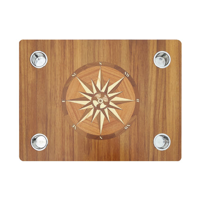 Ferdige kompassroser klare til nedfelling i dekk, gulv, bord eller lignende.
Bestill ekte teak kompassrose fra Sandøy Båtdekk.
