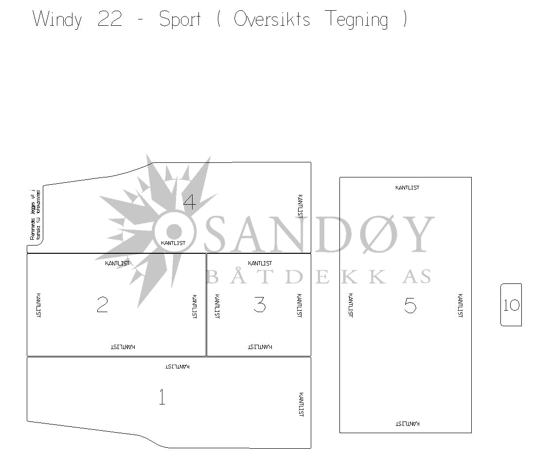Båtdekk til Windy 22 Sport