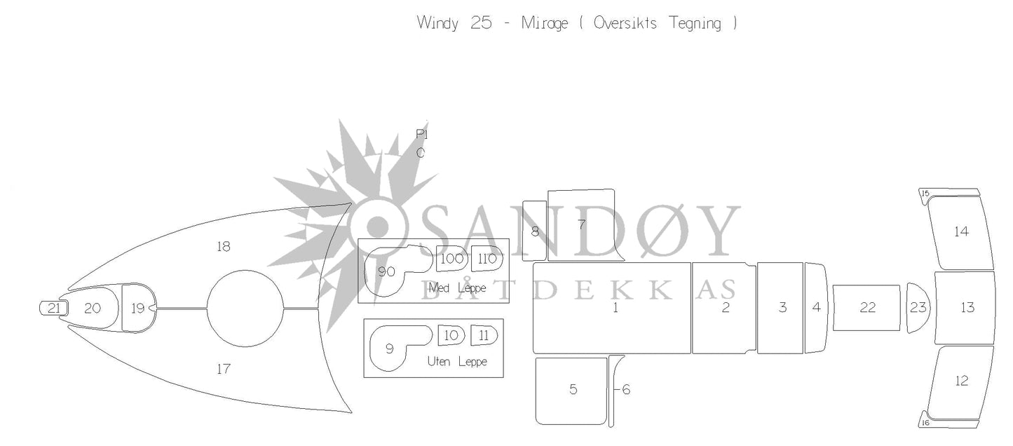 Båtdekk til Windy 25 Mirage