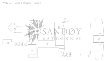 Båtdekk til Windy 31 Zonda