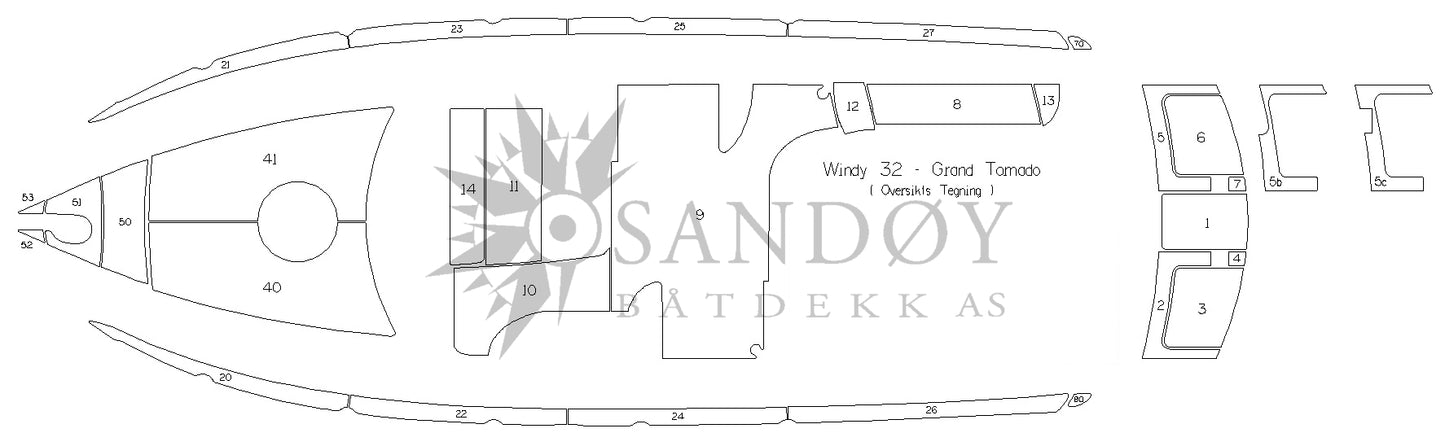 Båtdekk til Windy 32 Grand Tornado