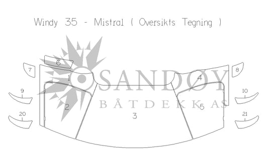 Båtdekk til Windy 35 Mistral