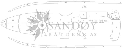 Båtdekk til Windy 42 Grand Bora