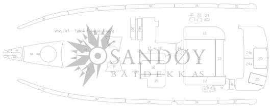 Båtdekk til Windy 43 Typhoon