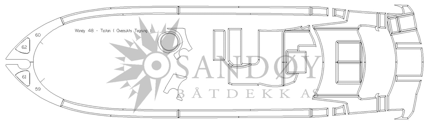 Båtdekk til Windy 48 Triton