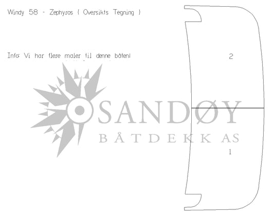 Båtdekk til Windy 58 Zephyros