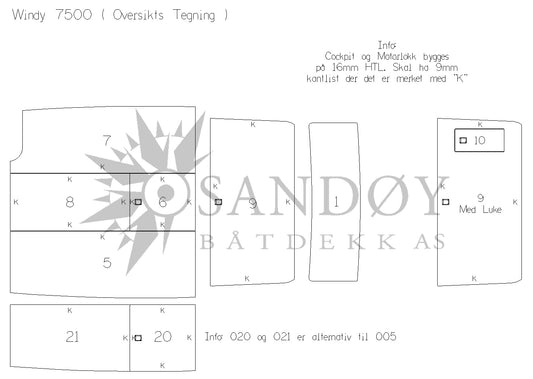 Båtdekk til Windy 7500